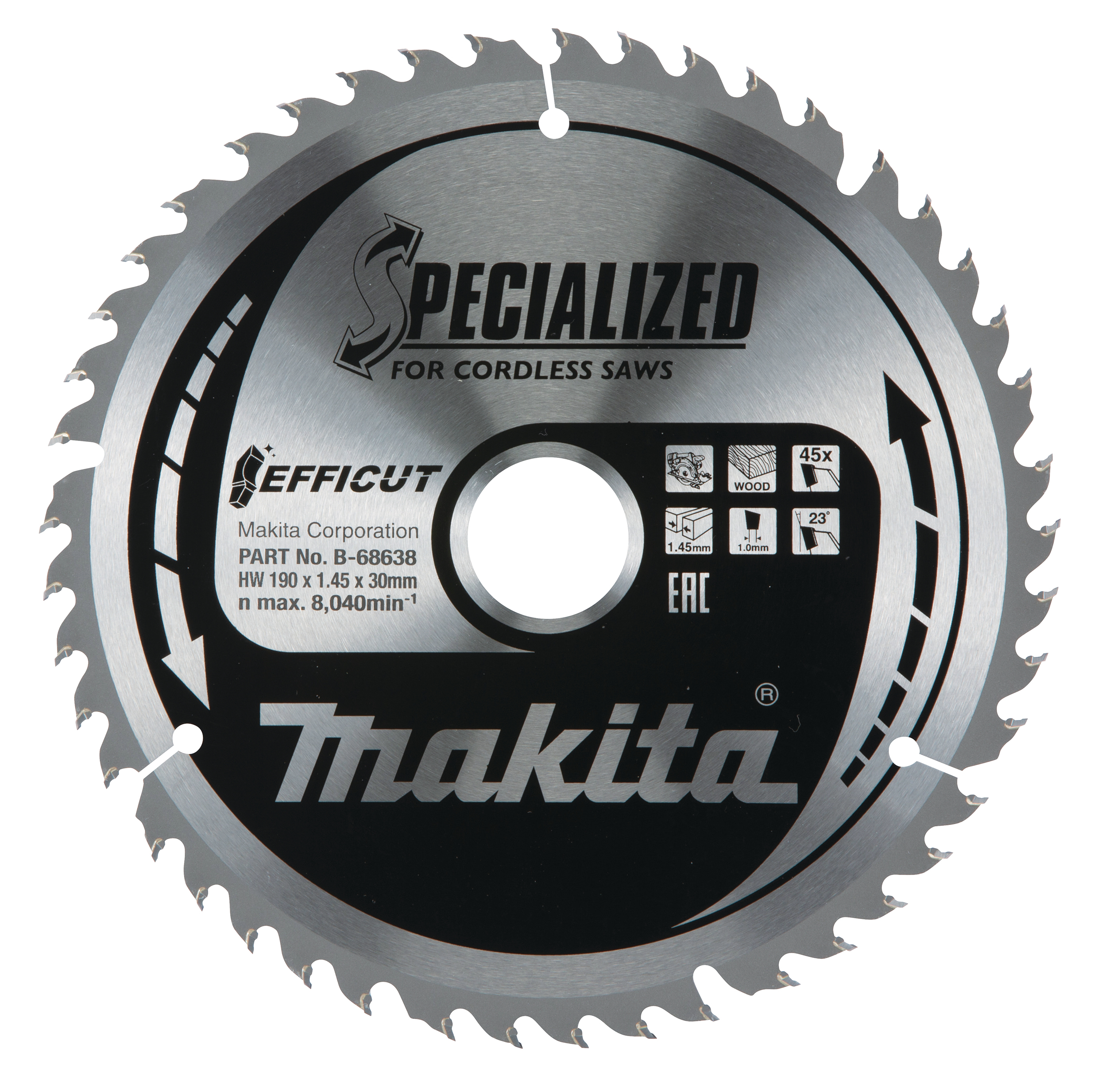 Makita Sägeblatt 190x1,45x30, 45Z EFFICUT, Holz - B-68638