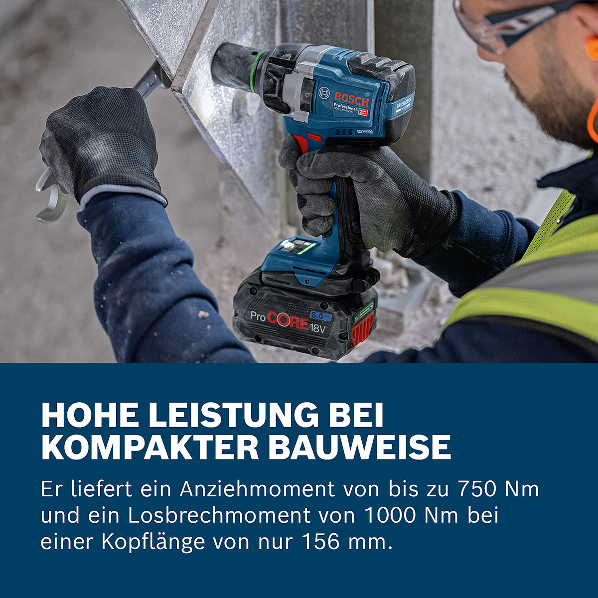 Bosch Akku-Drehschlagschrauber GDS 18V-750 C, 2 x Akku ProCORE18V 8.0Ah