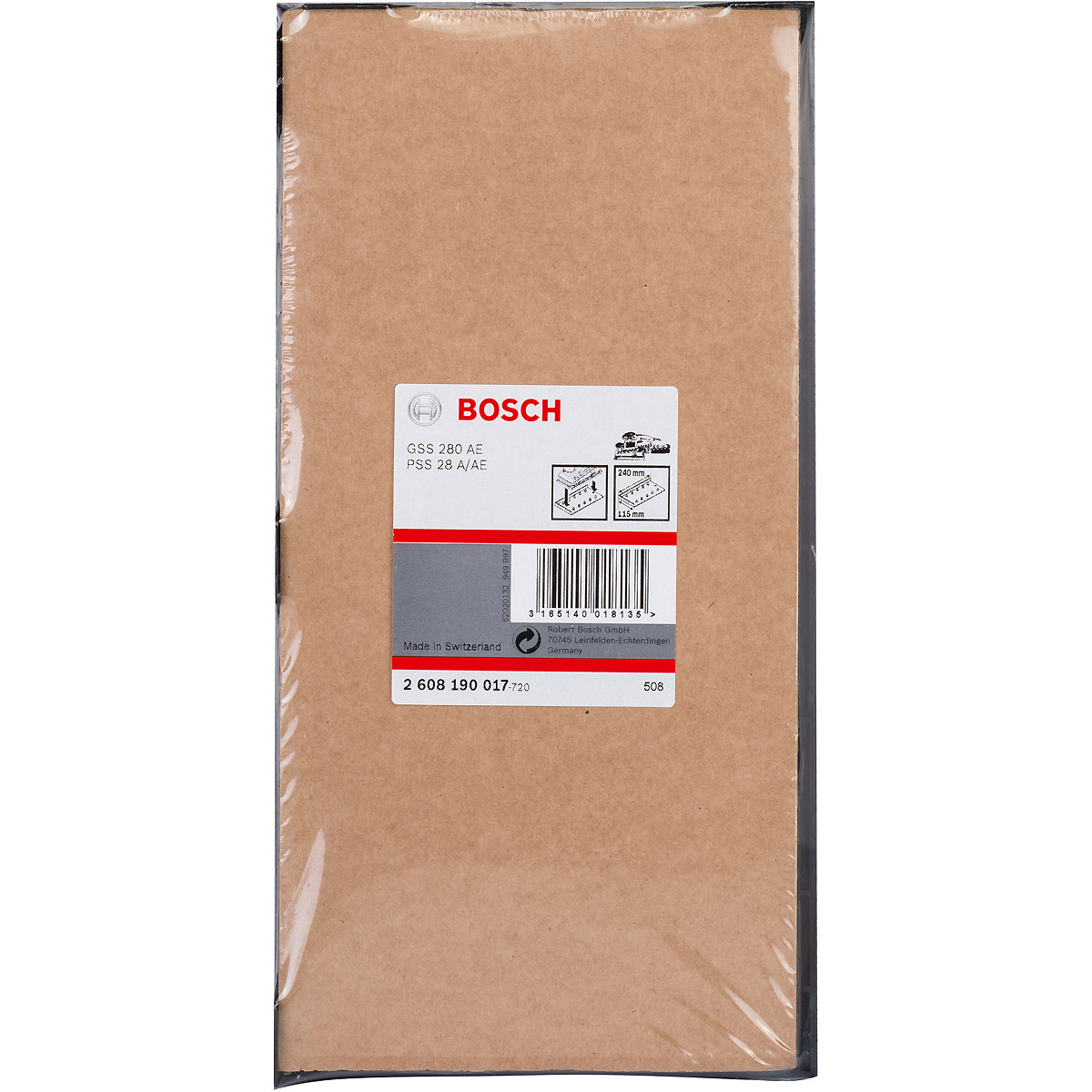Bosch Lochwerkzeug für ungelochte Schleifblätter, 115 x 280 mm, 14 Löcher