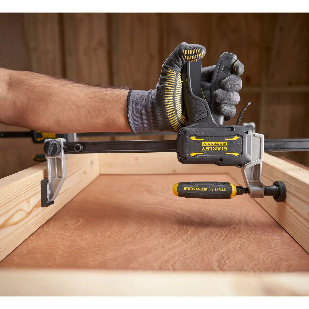 STANLEY FATMAX Einhandzwinge mit Schraubgriff Hybrid 300mm