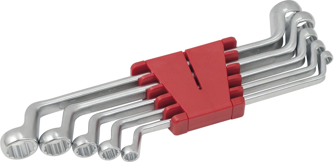 KS Tools Doppel-Ringschlüssel Satz, gekröpft, 5-tlg 8-19mm