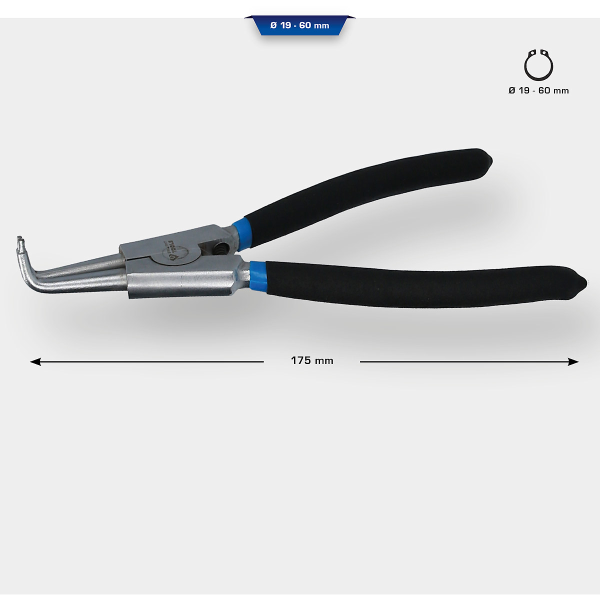 Brilliant Tools Seegeringzange für Außensicherungsringe, abgewinkelt, 175 mm