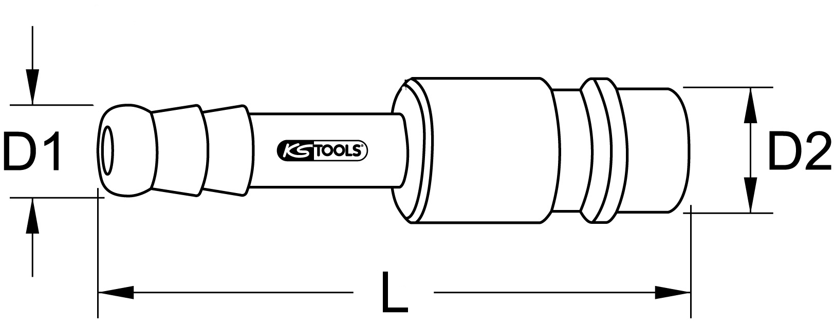 KS Tools Messing-Stecknippel mit Schlauchtülle