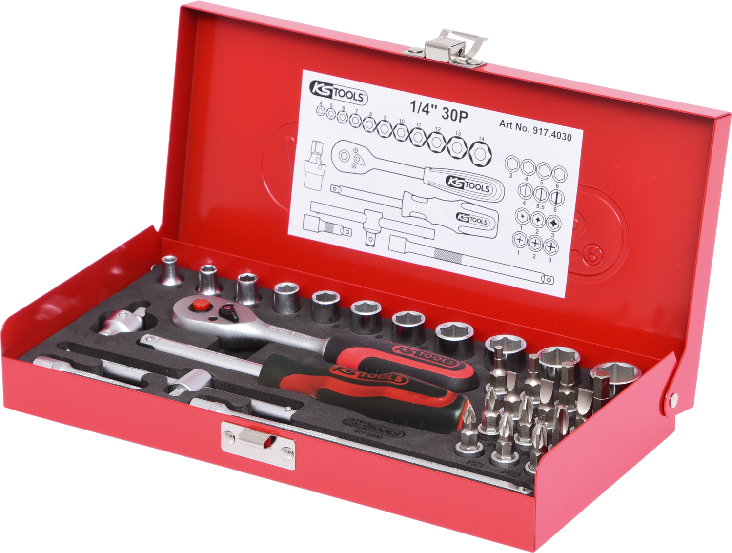 KS Tools 1/4" Steckschlüssel-Satz, 30-tlg