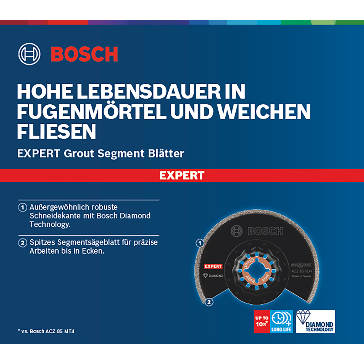 Bosch EXPERT Diamant Segmentsägeblatt ACZ85RD4 1St E