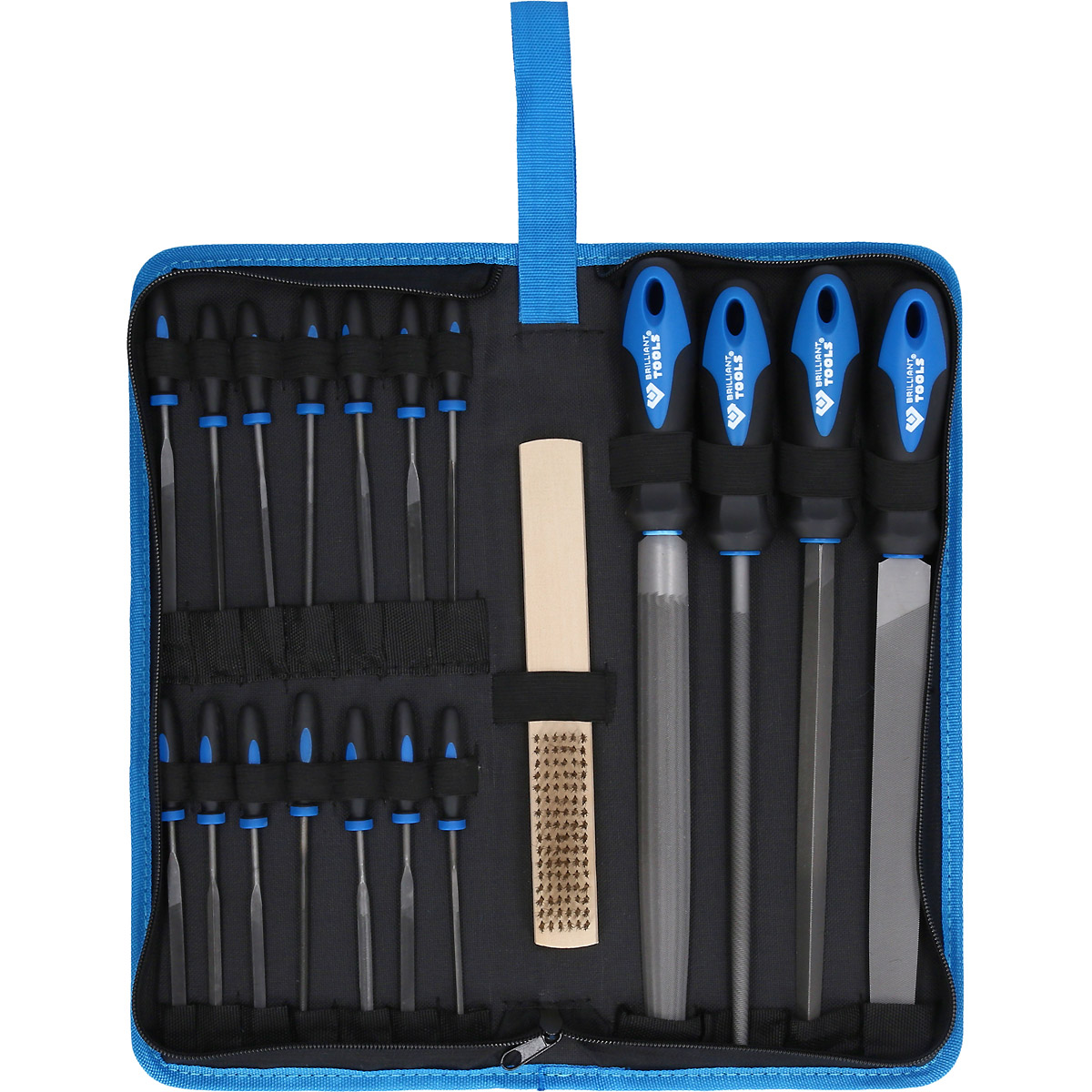 Brilliant Tools Feilen-Satz mit Feilenbürste, 19-tlg