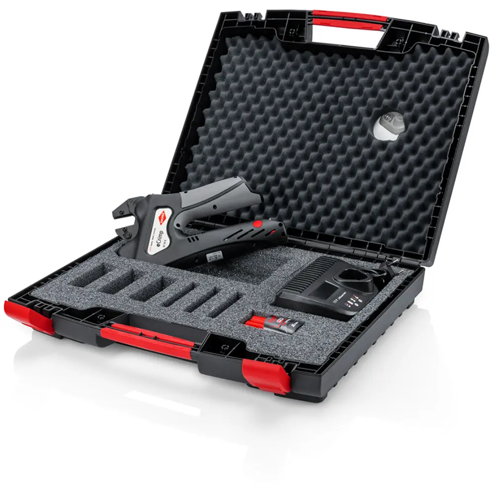 KNIPEX eCrimp Elektromechanische Crimp-Systemzange für auswechselbare Crimpeinsätze 270 mm