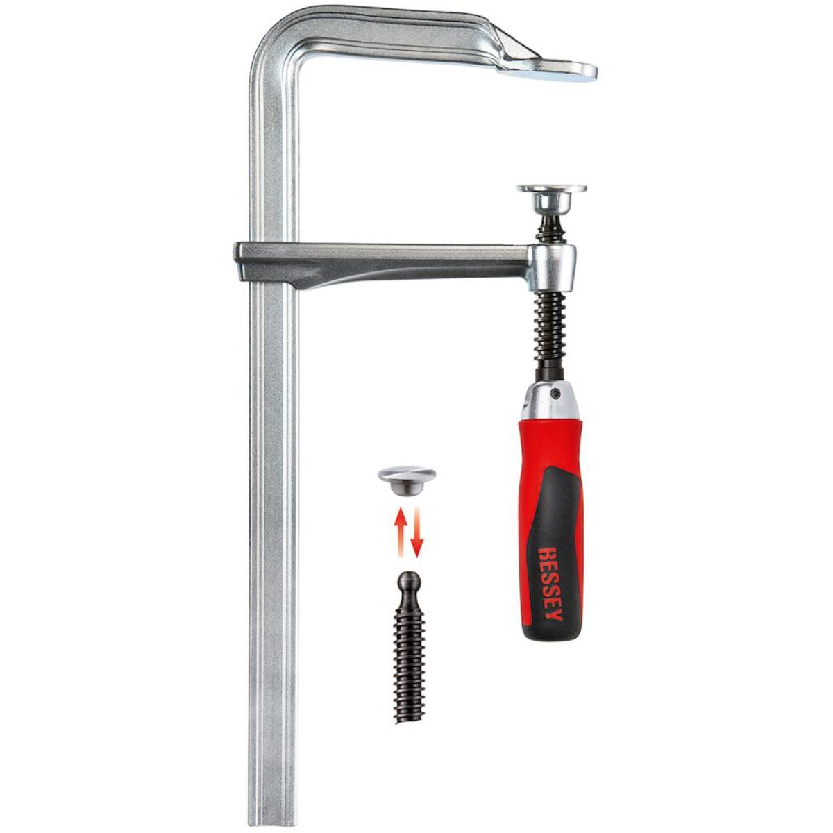 Bessey Original Ganzstahl-Schraubzwinge GZ mit Klappgriff