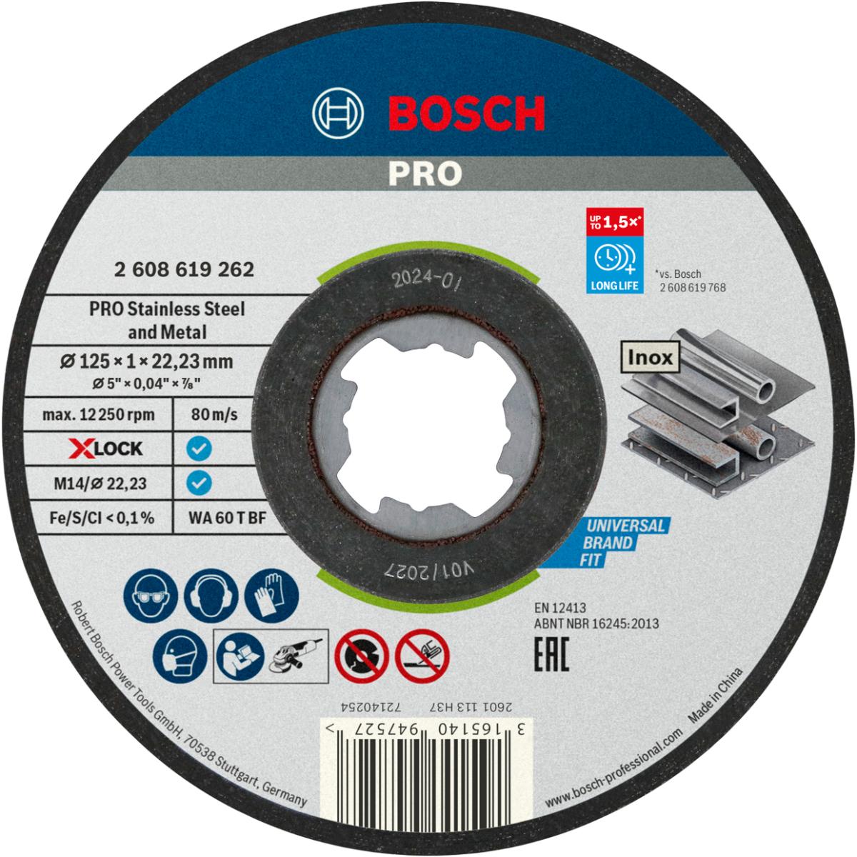 Bosch PRO Trennscheibe X-LOCK gerade Standard for Inox WA 60 T BF ø 125 mm