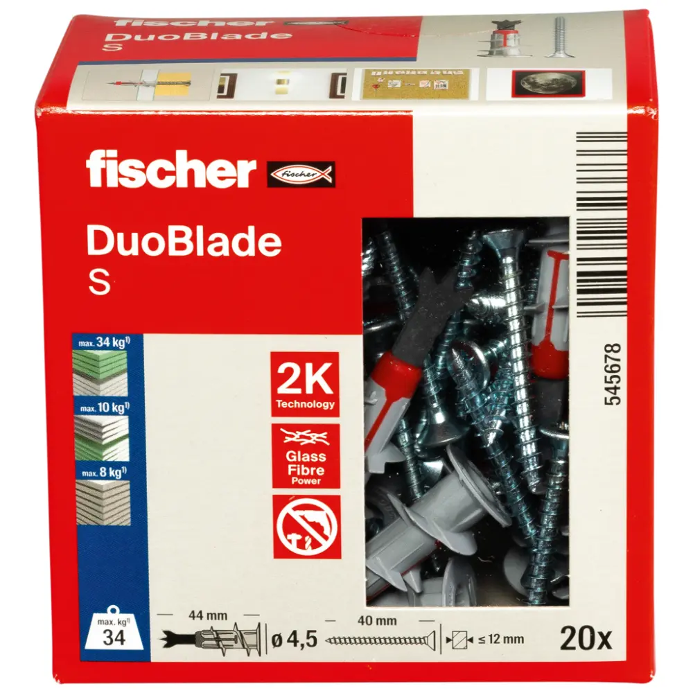Fischer Gipskartondübel DuoBlade S mit Schraube