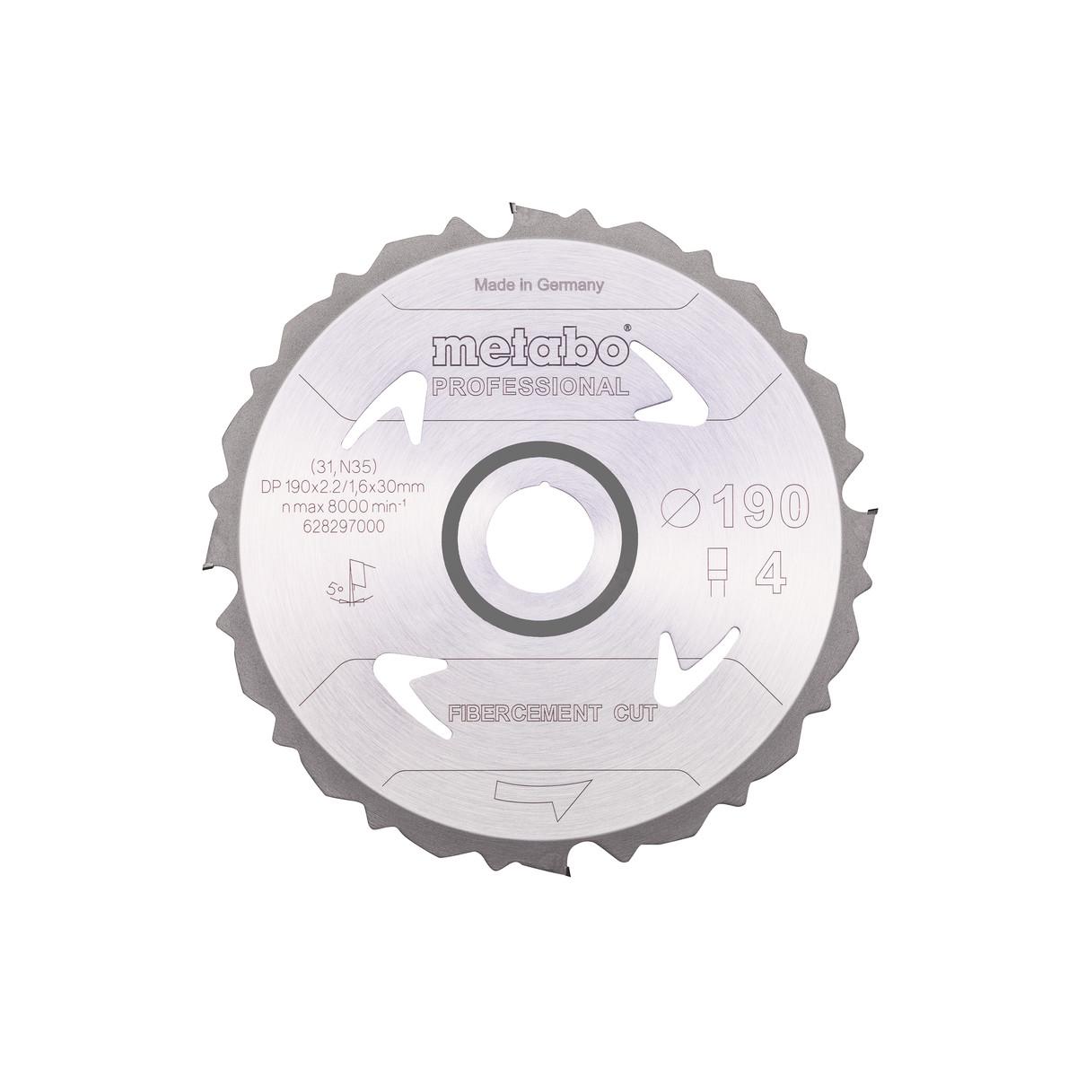 Metabo Sägeblatt fibercement cut - professional PCD FZ 5°