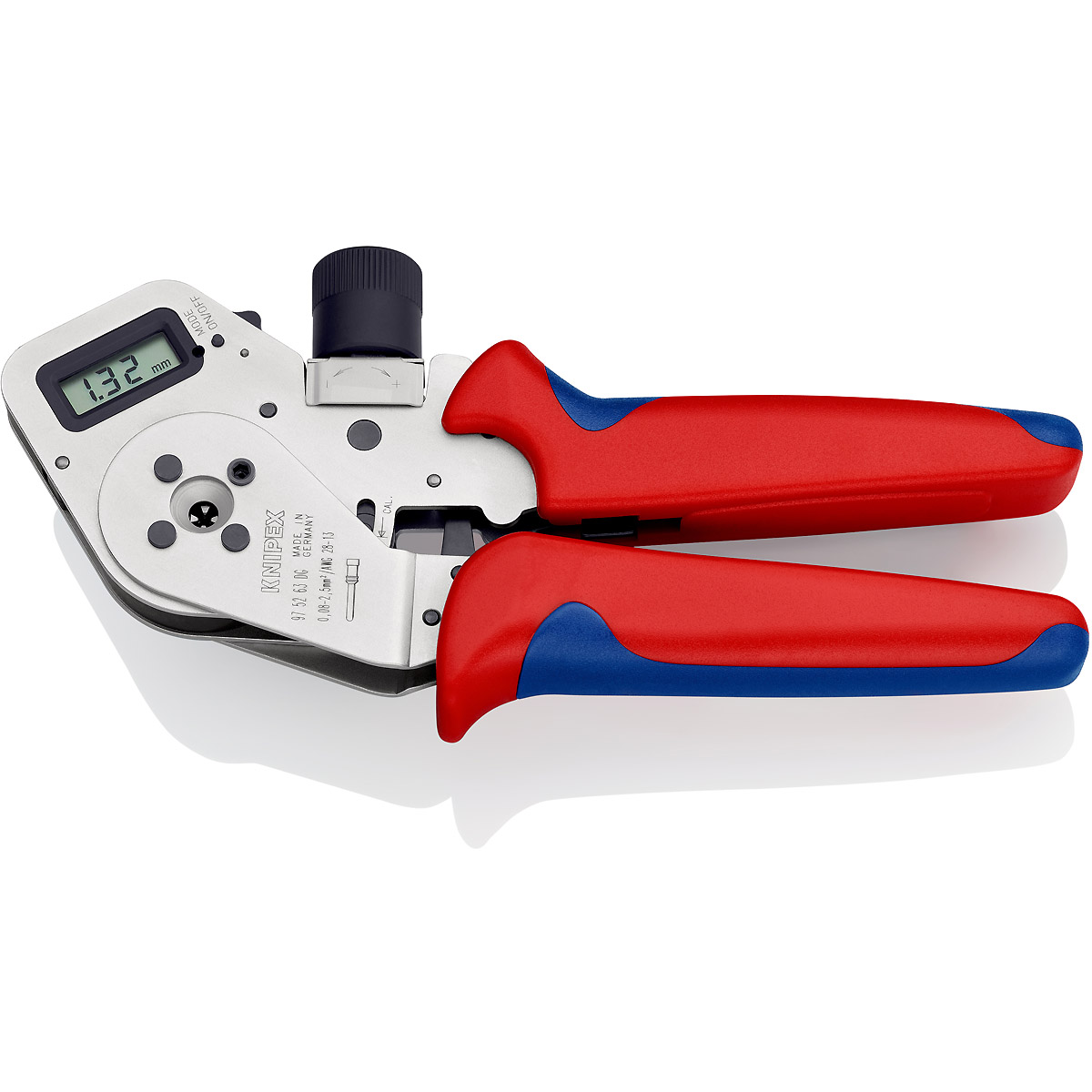KNIPEX Vierdornpresszange für gedrehte Kontakte 195 mm verchromt mit Mehrkomponenten-Hüllen