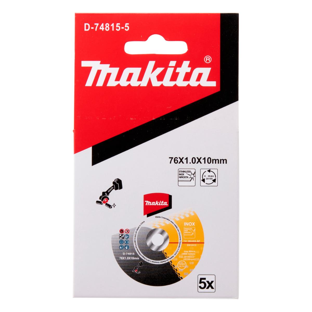 Makita Trennscheibe 76x1,0x10 mm Edelstahl  - Metall - D-74815-5
