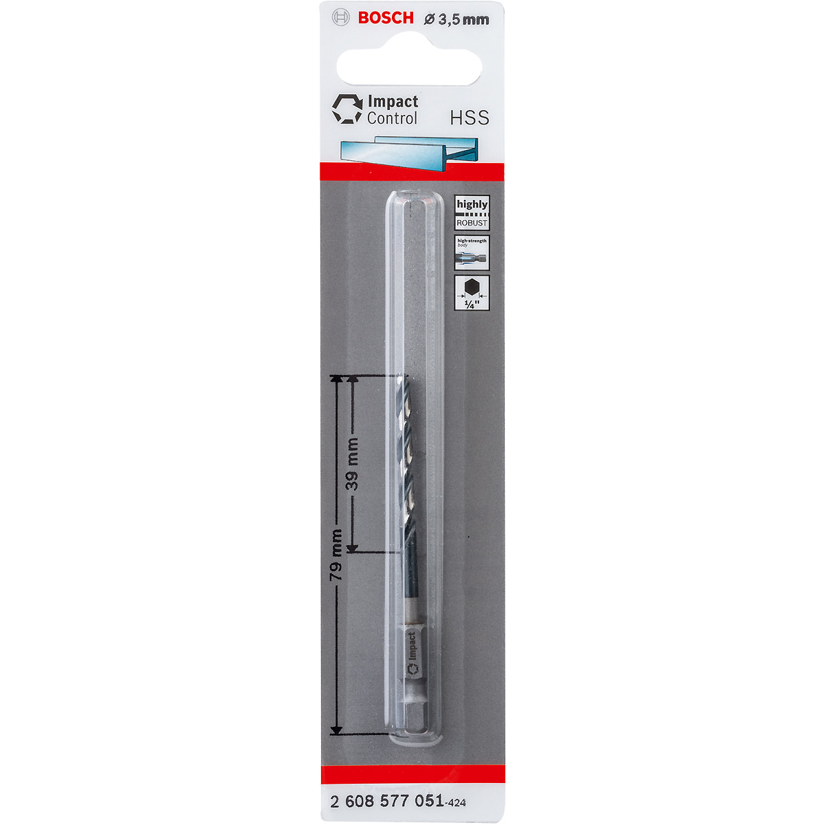 Bosch HSS Spiralbohrer Impact Control mit Sechskantschaft
