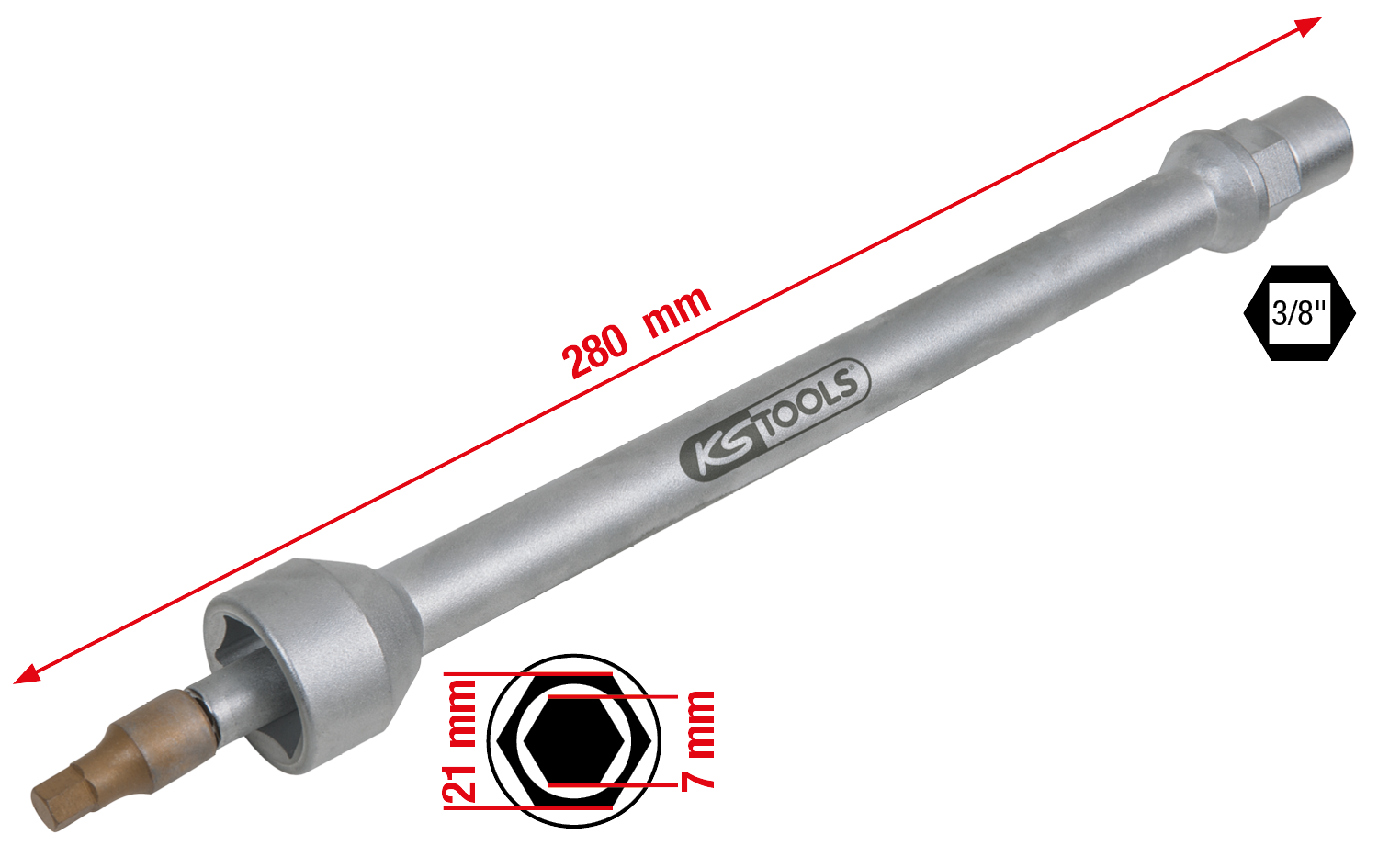 KS Tools 3/8" Spezial Stoßdämpfer-Lösewerkzeug für Mercedes V-Klasse, 18 mm