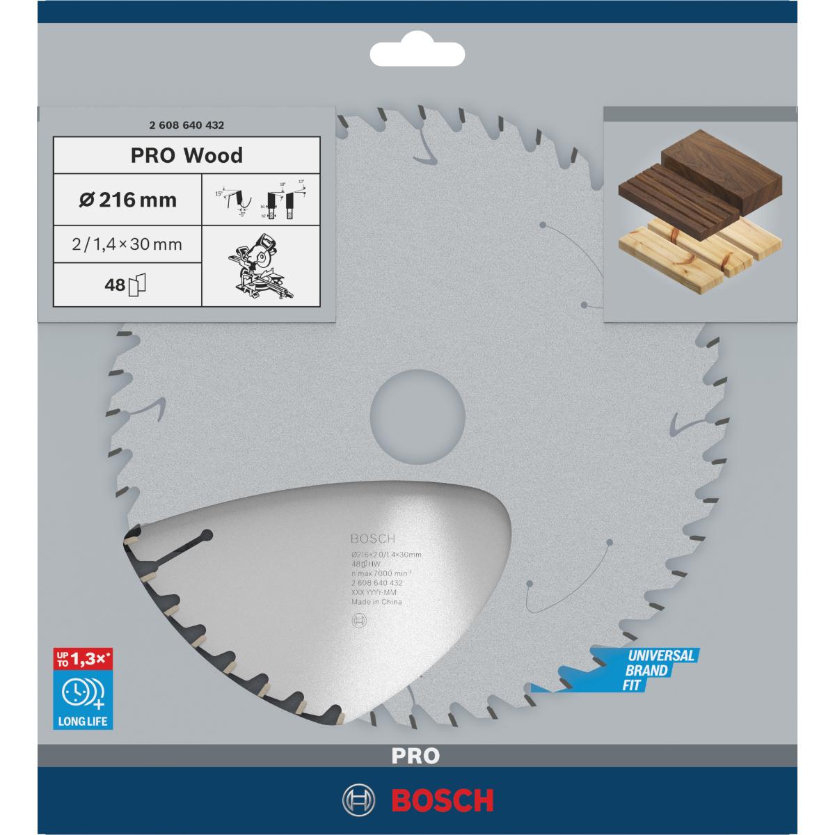 Bosch PRO Kreissägeblatt Optiline Wood für Kapp- und Gehrungssäge ø 216 mm
