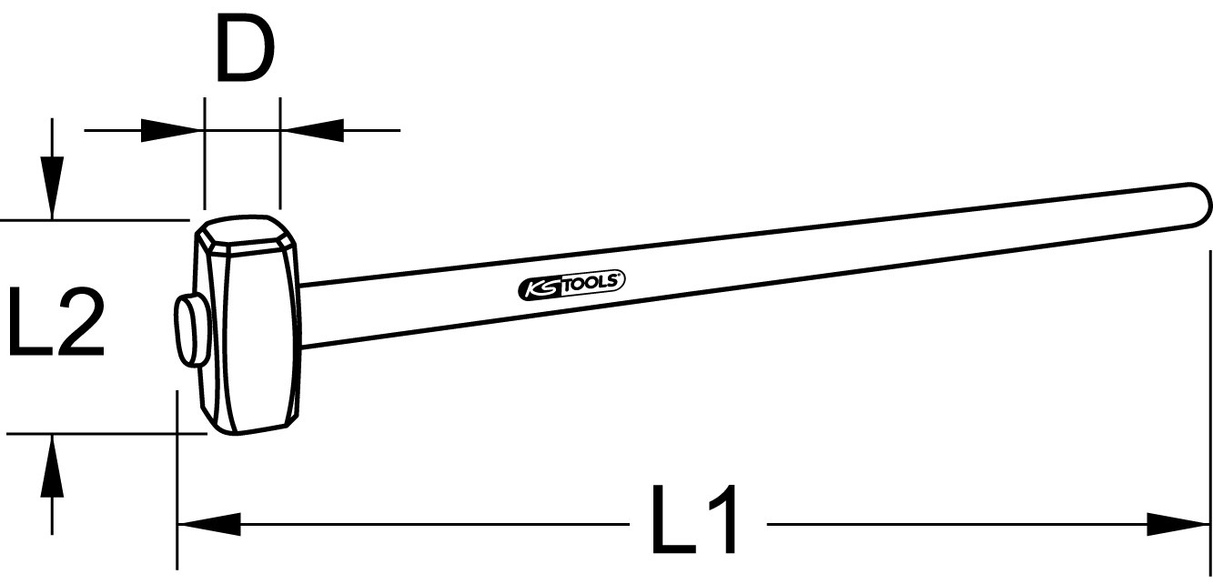 KS Tools Vorschlaghammer mit Hickorystiel