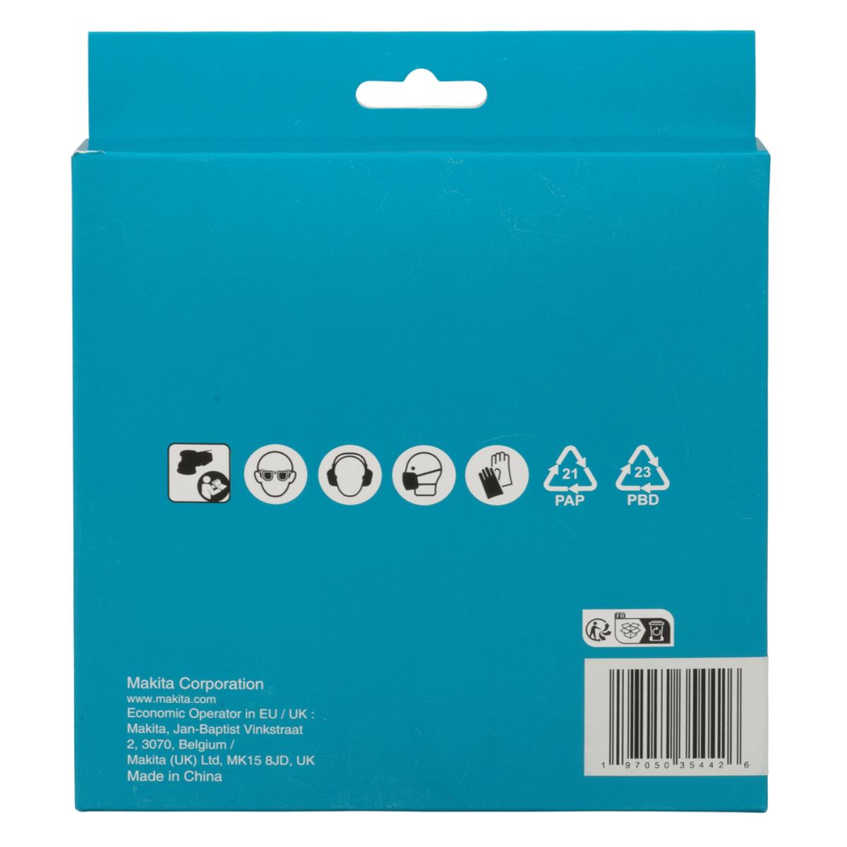 Makita Netzschleifmittel 150mm, Körnung A120,Klett, Gitter, 10 Stück