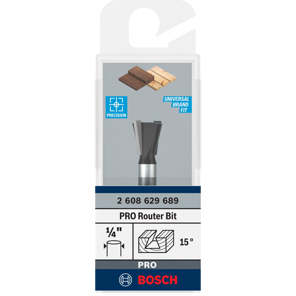 Bosch PRO Zinkenfräser, 15°, Schaft 1/4