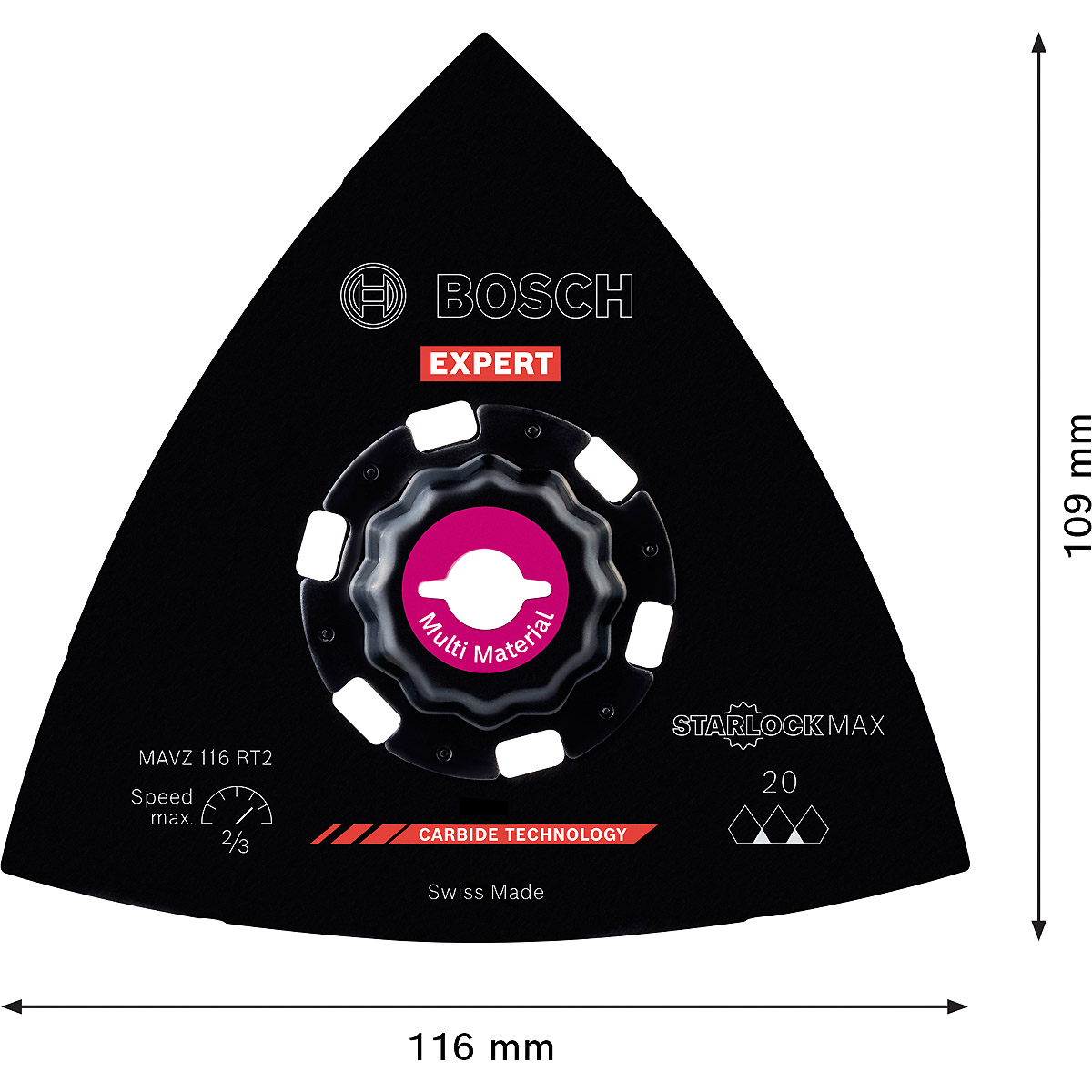 Bosch EXPERT Schleifplatte MAVZ 116 RT2 Blatt für Multifunktionswerkzeuge