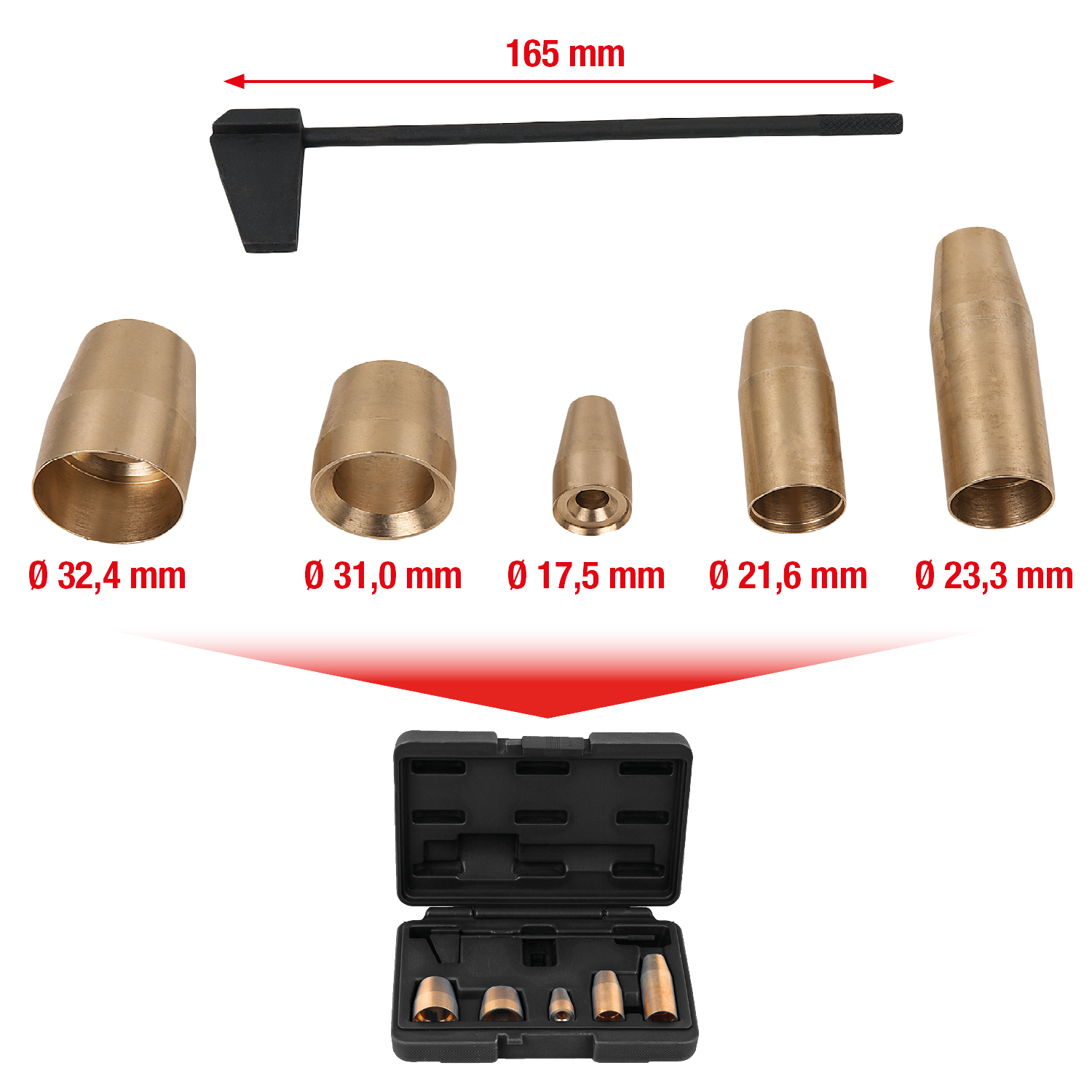 KS Tools Montagehülsen-Satz Pumpe-Düse, 6-tlg