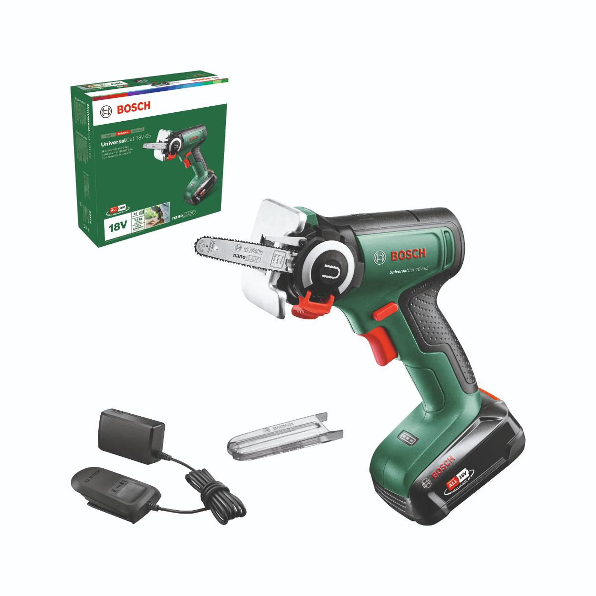 Bosch Akku-Säge mit NanoBlade-Technologie UniversalCut 18V-65, Ladegerät AL 18V-20