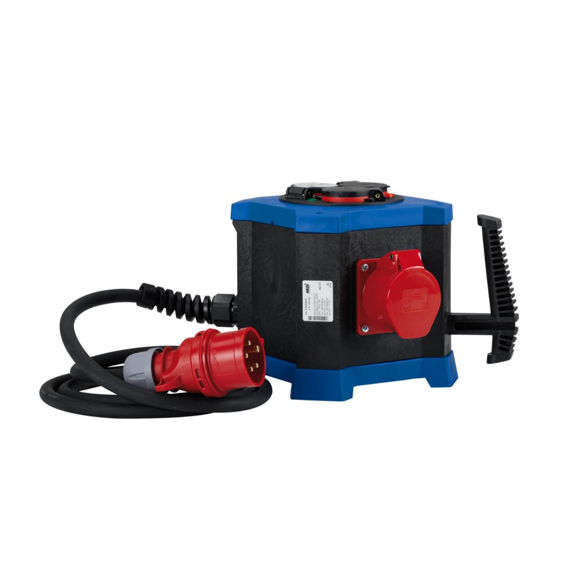 HEDI Steckdosenverteiler m.STATION, 400V/16A-Ausführung 3-fach Schutzkontakt-Steckdose 250 V + 2x CE