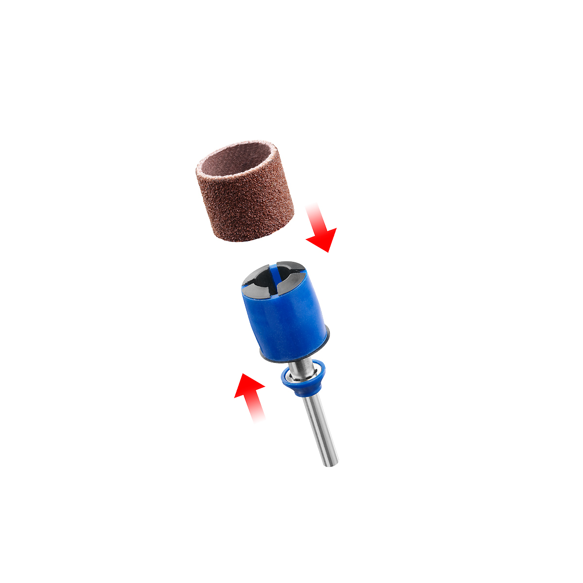 DREMEL SC407 EZ SpeedClic Aufspanndorn Ø 13,0 mm + 408 Schleifband, Körnung 60 + 432 Schleifband Ø 1