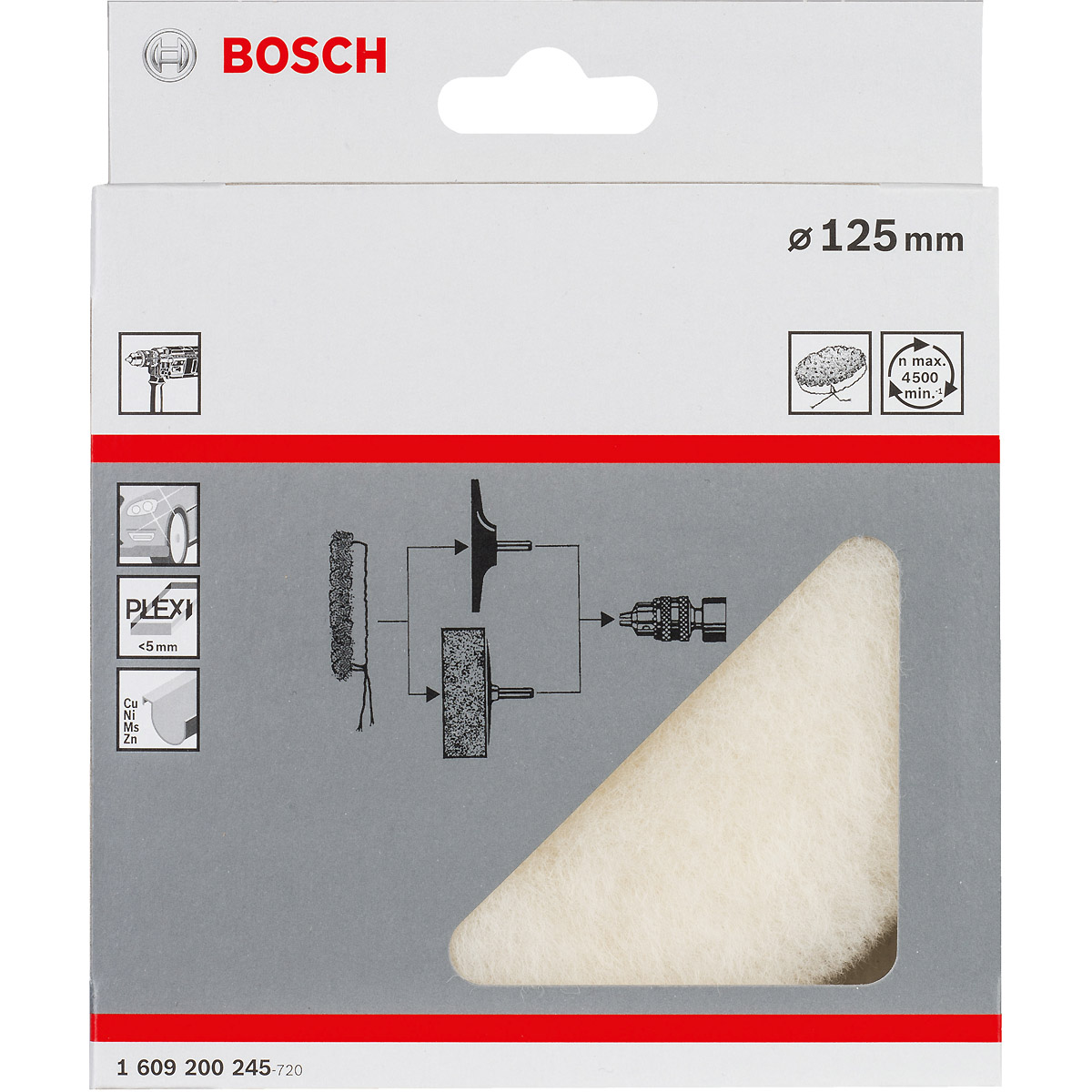 Bosch Polierhaube für Bohrmaschinen, 125 mm