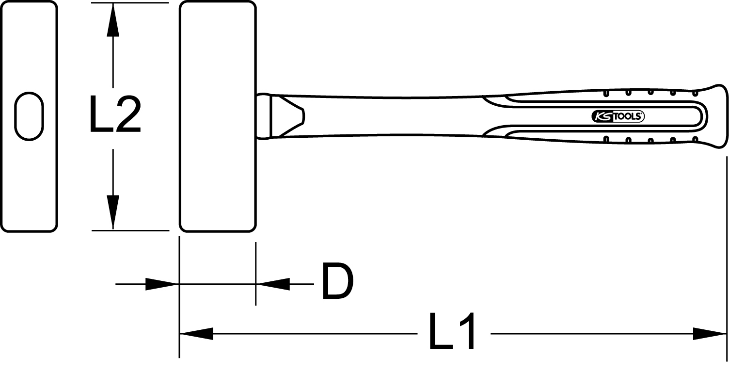 KS Tools BRONZEplus Fäustel, mit Fiberglasstiel