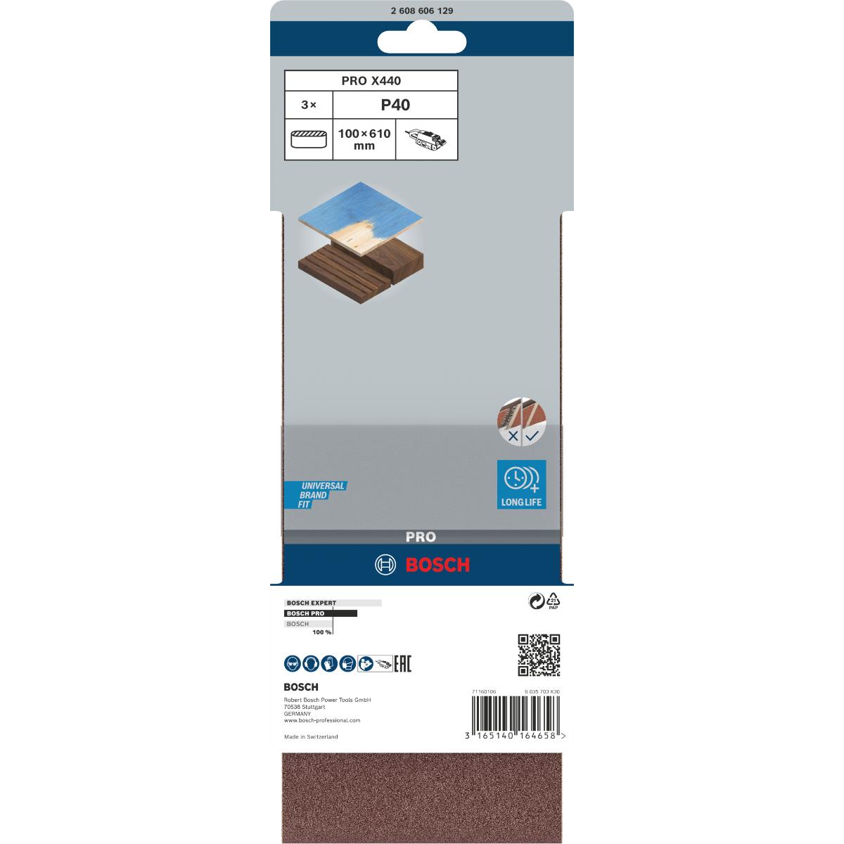 Bosch PRO Schleifband-Set X440 Best for Wood and Paint, 3-teilig