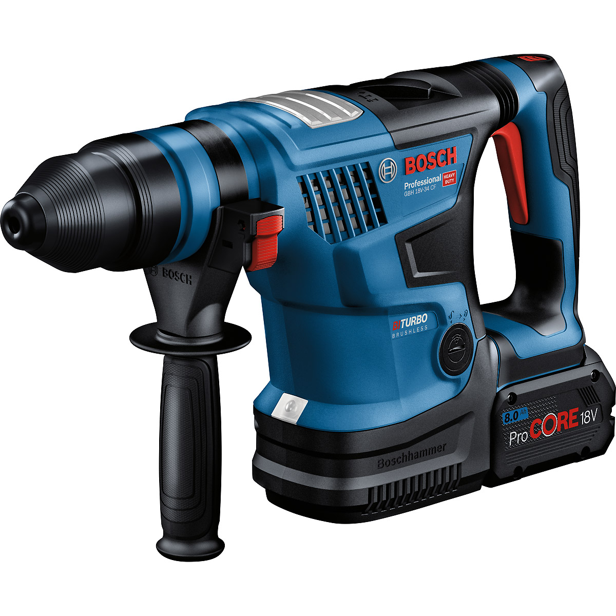 Bosch Akku-Bohrhammer BITURBO mit SDS plus GBH 18V-34 CF mit 2x Akku ProCORE18V