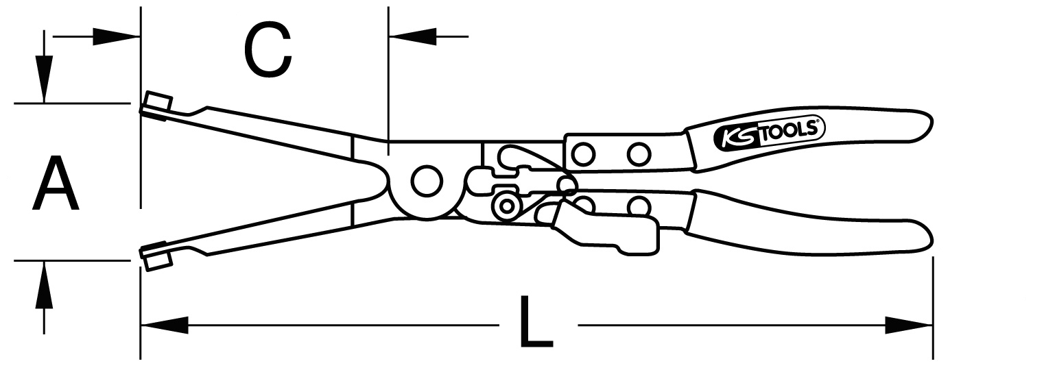 KS Tools Auspuffschellen-Zange, 310mm