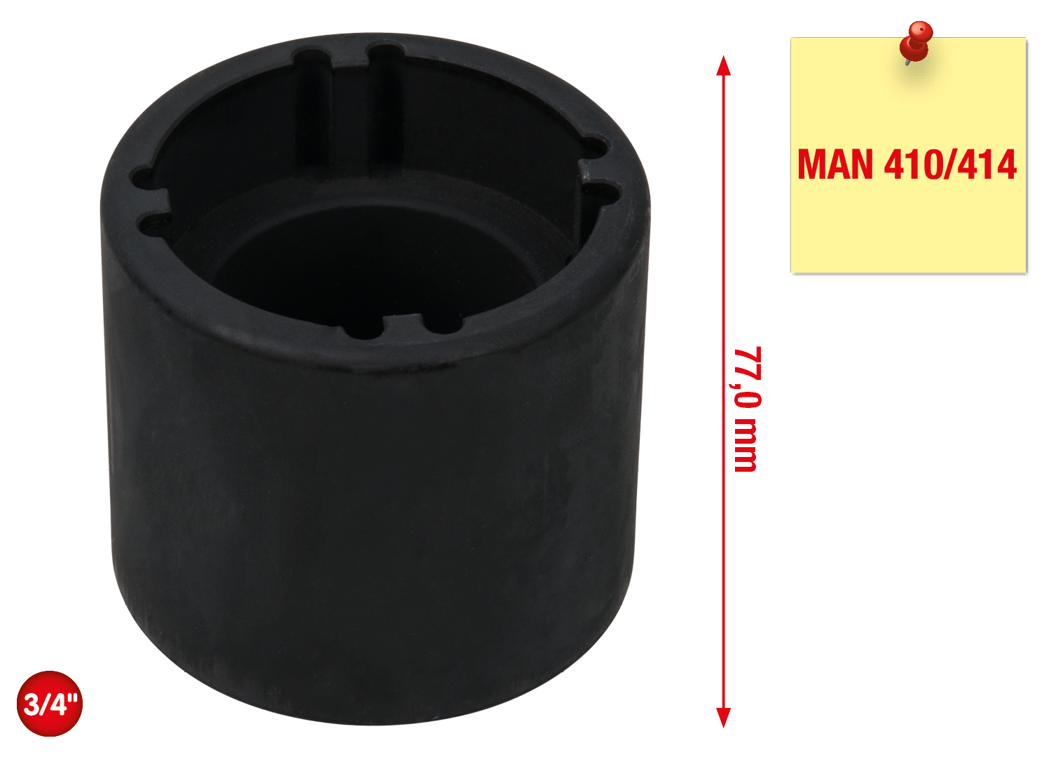 KS Tools 3/4" Nutmuttern-Schlüssel mit 4 Zapfen für MAN, Innenzapfen Ø 53mm