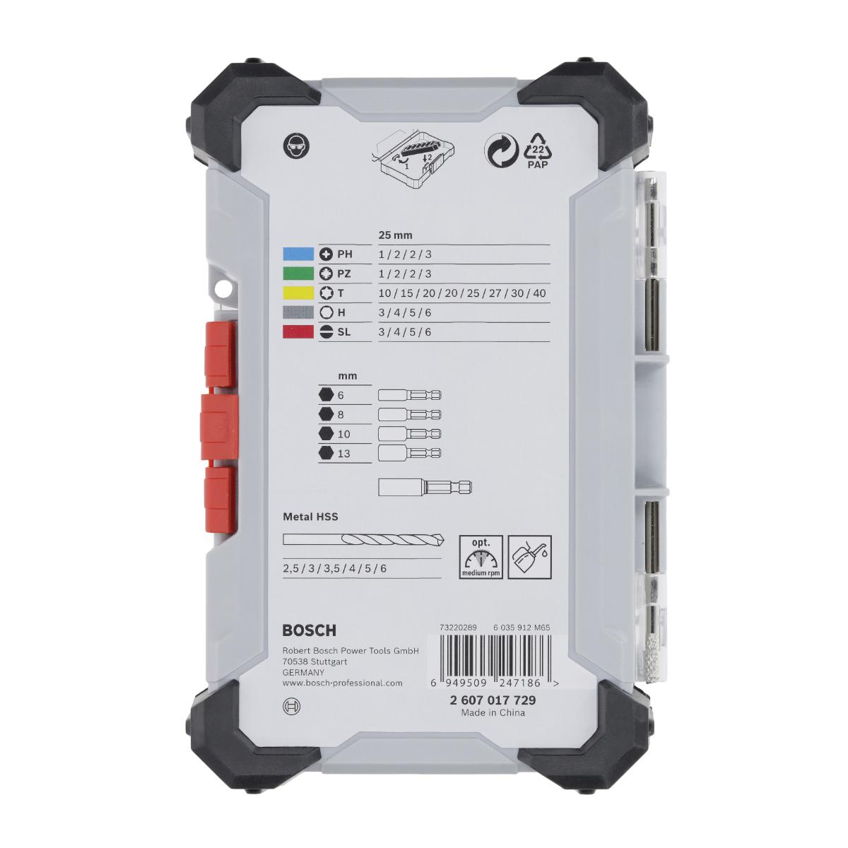 Bosch Extra Hard und Metal HSS im Pick and Click-Koffer Aufsteller, 35‑teiliges Set