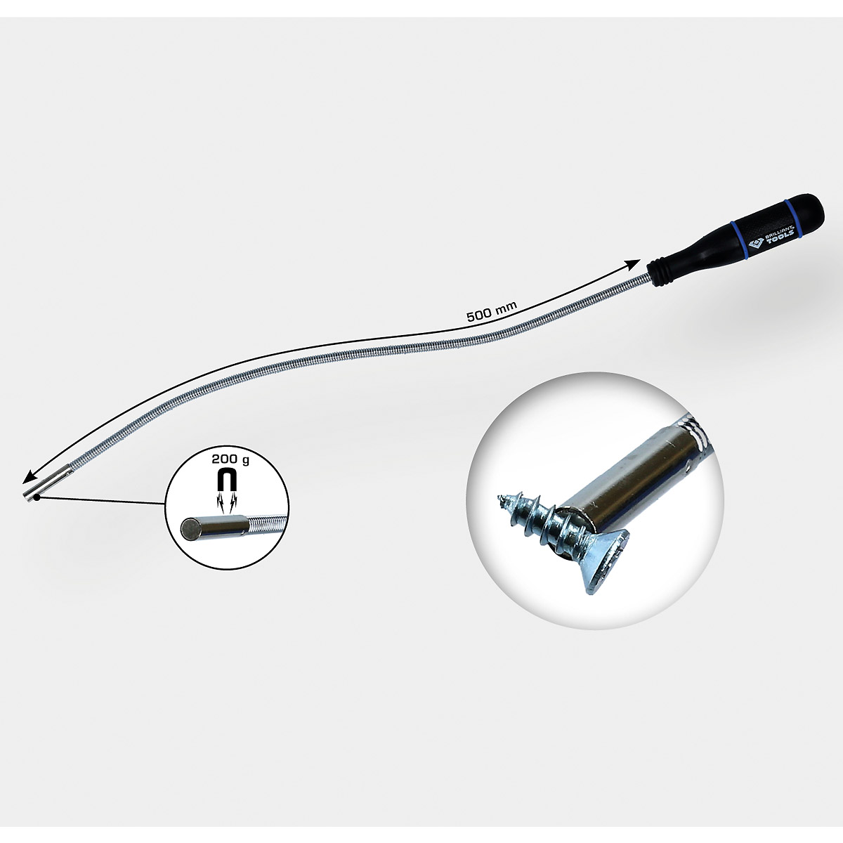 Brilliant Tools Flexibler Magnetheber, 200g