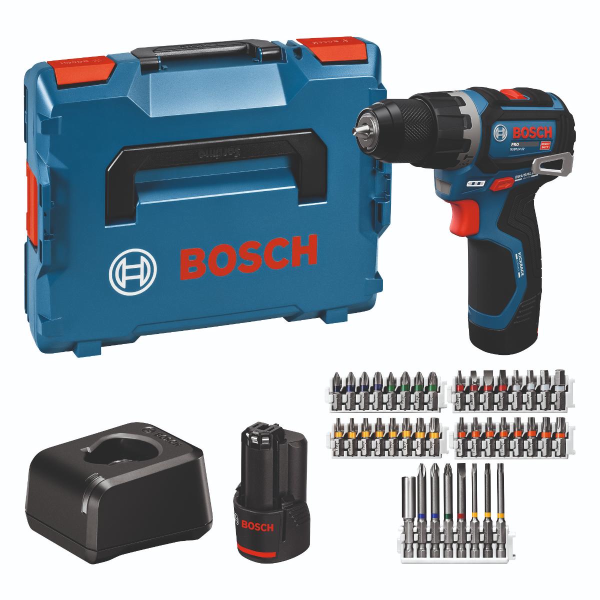 Bosch Akku-Schlagbohrschrauber GSB12V-32, 2x Akku GBA 12V 2.0Ah in L-BOXX