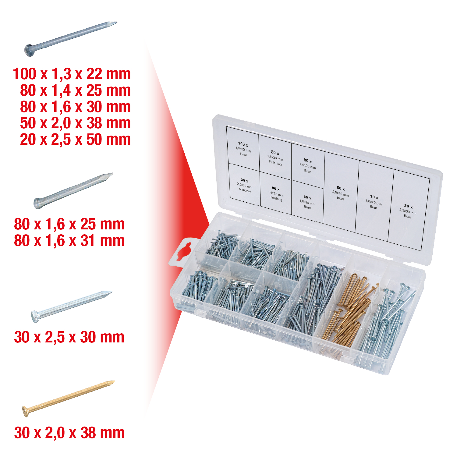 KS Tools Sortiment Nägel,550-tlg
