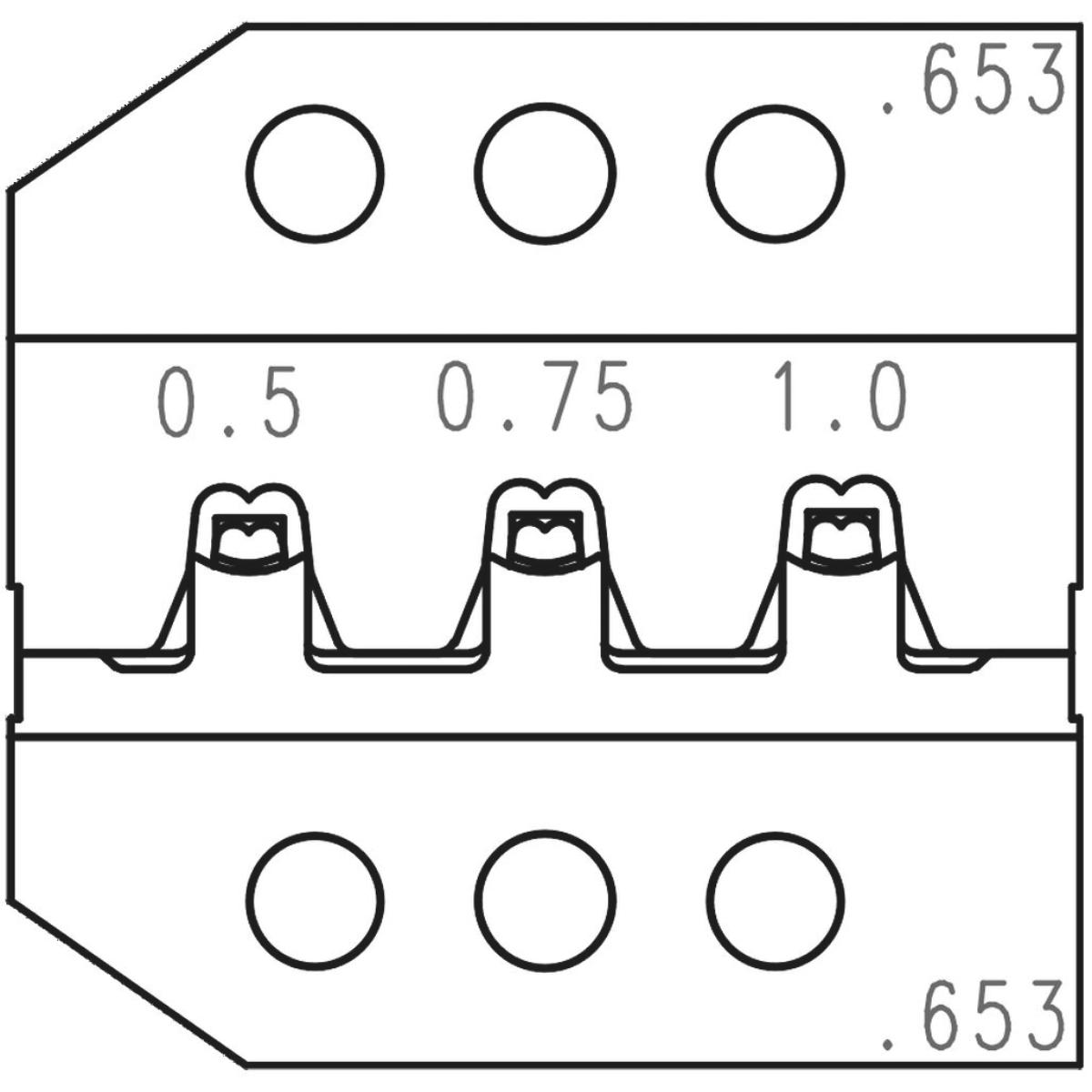 Rennsteig Crimpeinsatz für gerollte und gestanzte Kontakte 0,5 / 0,75 / 1,0 mm²