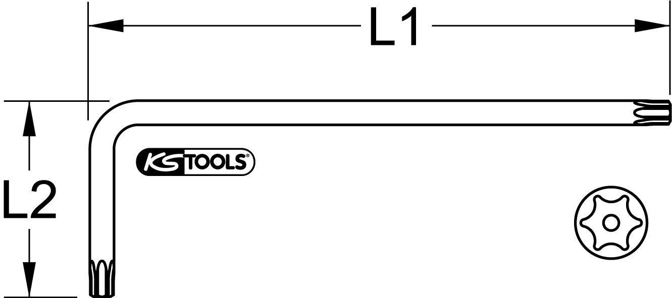 KS Tools Torx-Winkelstiftschlüssel mit Bohrung, XL