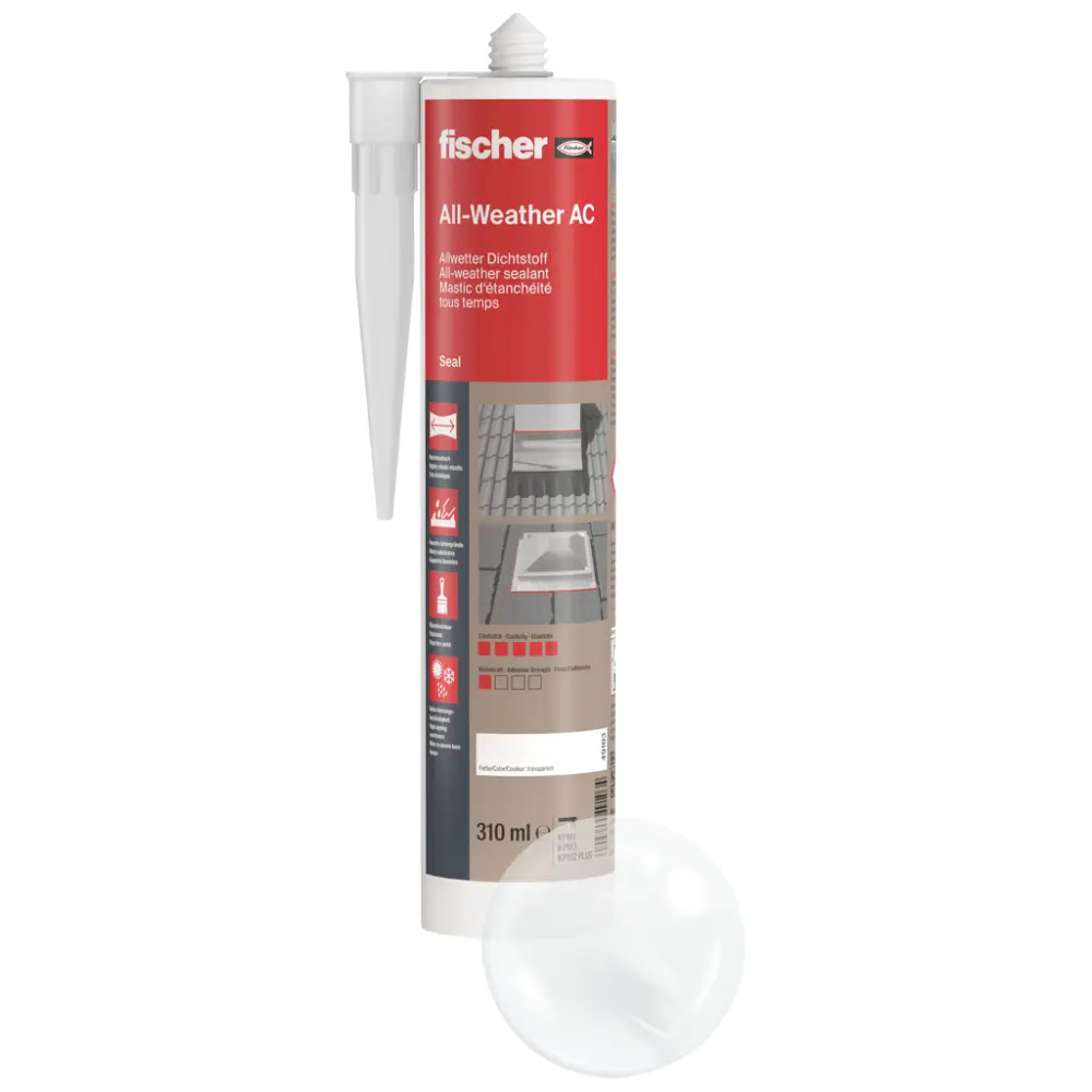 Fischer Allwetterdichtstoff All-Weather AC transparent 310 ml