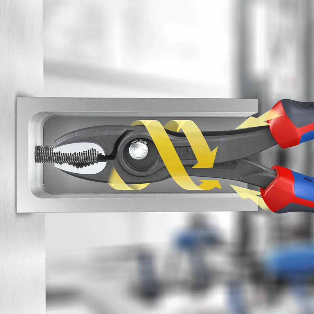 KNIPEX TwinGrip Front- und Seitengreifzange mit Comfort-Griffen grau atramentiert 150 mm