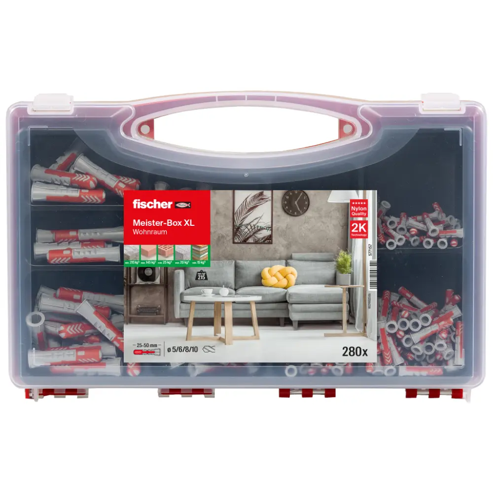 Fischer Dübelsortiment Meister-Box XL Wohnraum (280 Teile)