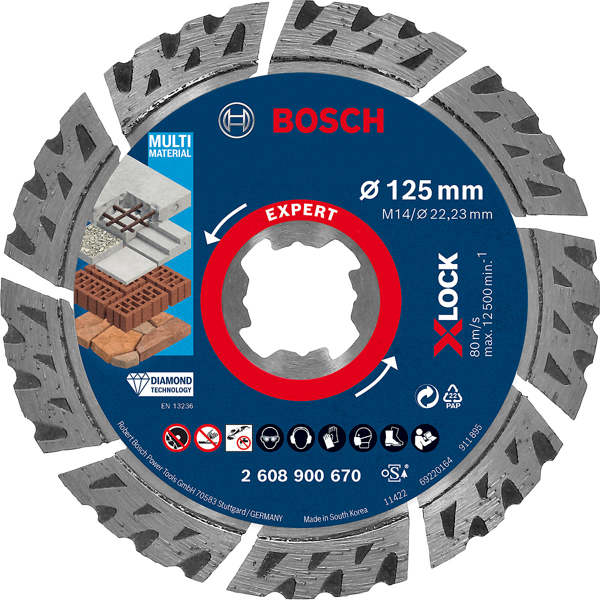 Bosch EXPERT MultiMaterial X-LOCK Diamanttrennscheiben, für kleine Winkelschleifer