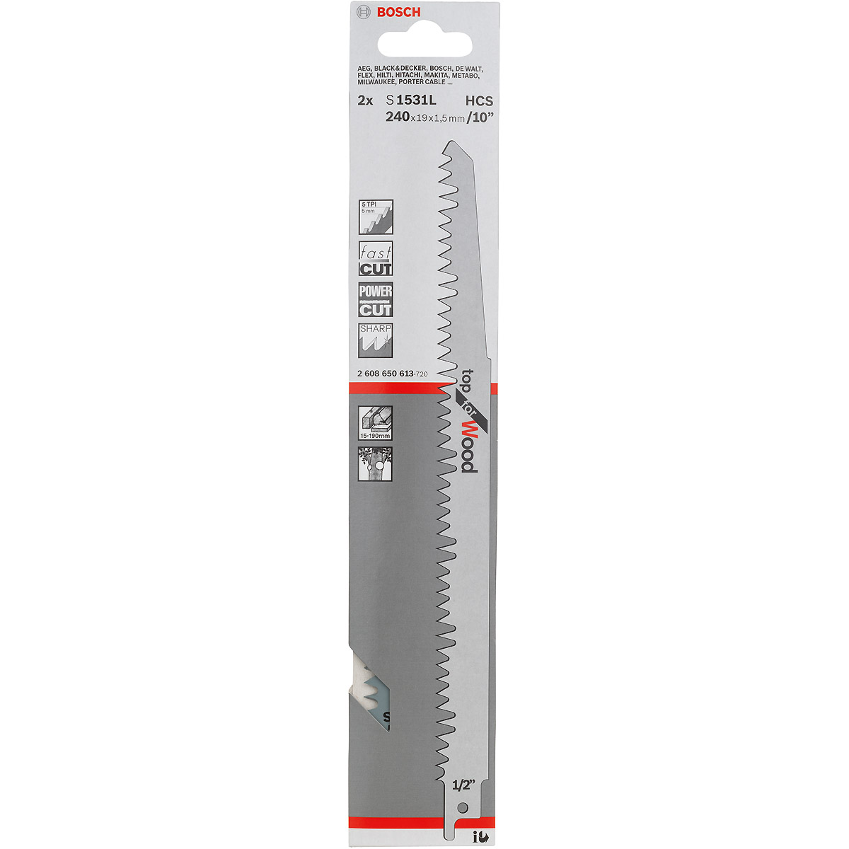 Bosch Säbelsägeblatt S 1531 L, Top for Wood