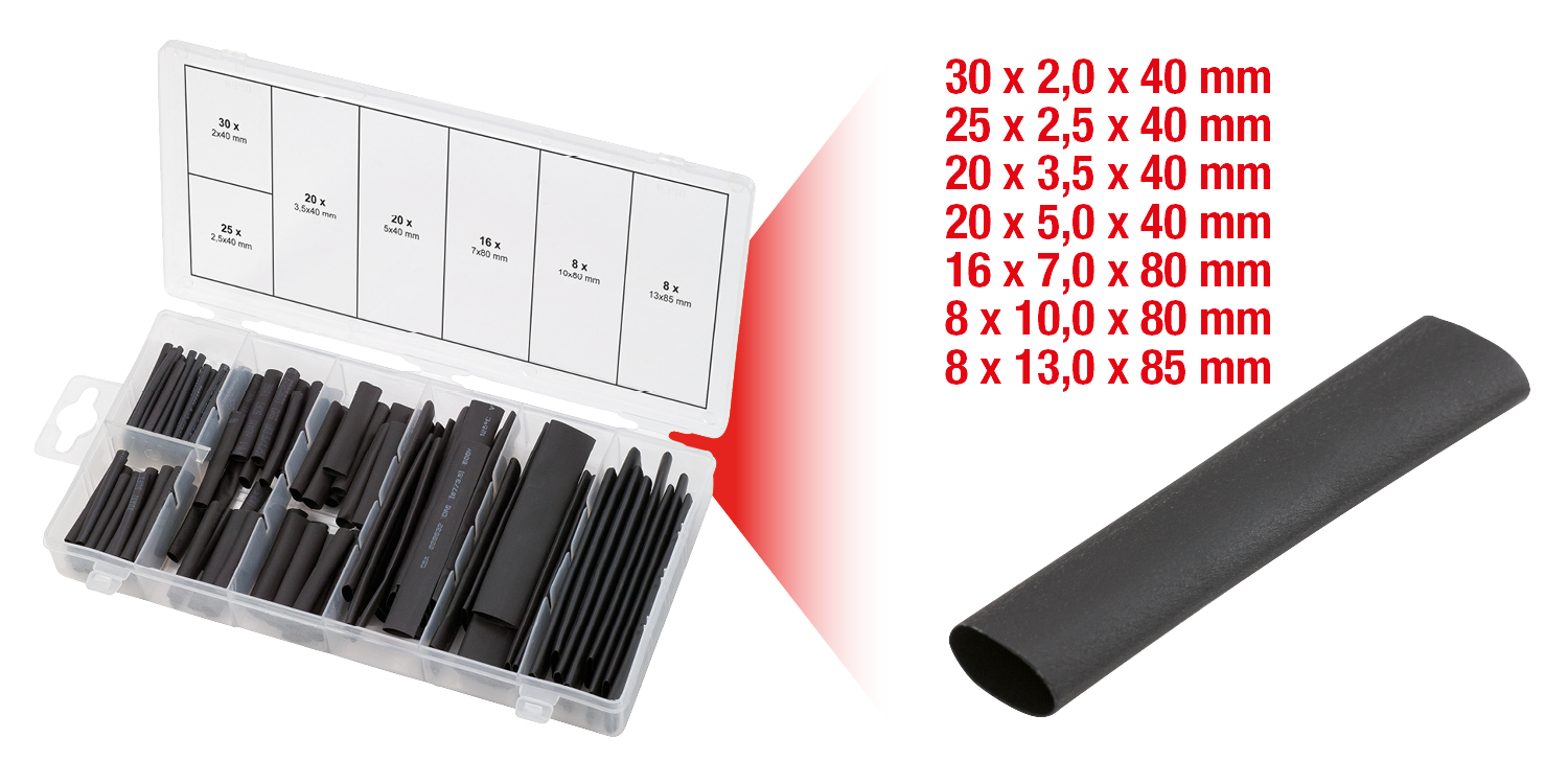 KS Tools Sortiment Schrumpfschläuche,2,0x40-13x80, 127-tlg