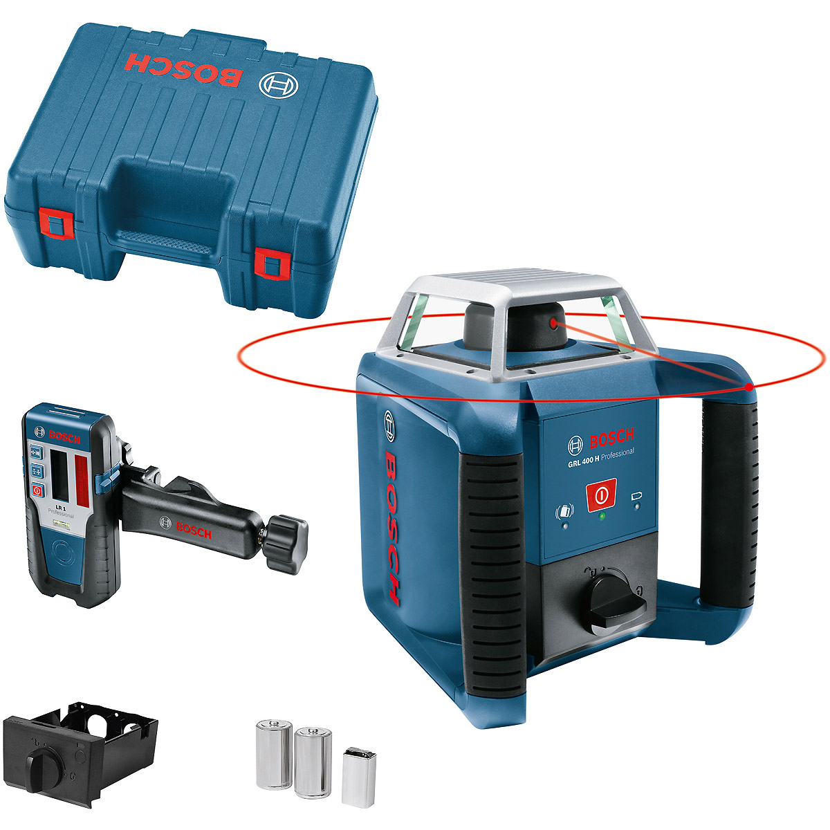 Bosch Rotationslaser GRL 400 H, mit Laserempfänger LR 1 und Transportkoffer