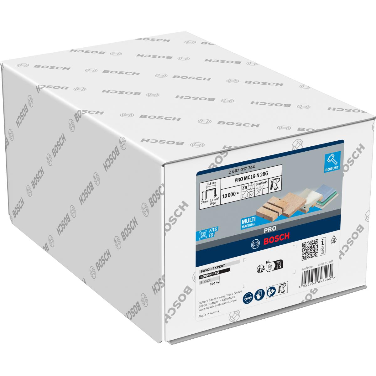 Bosch PRO MC16-N 28G Kronenklammerr mit mittlerem Rücken, 1,6/16 g, 28 mm, 10000-Stück