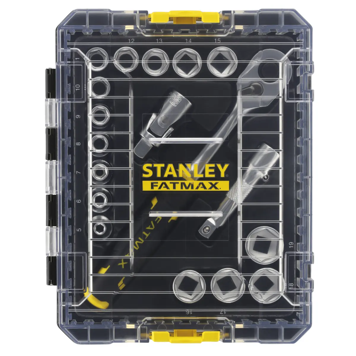 STANLEY FATMAX STAK 3/8 Zoll Steckschlüssel-Set 18-teilig im mittelgroßen STAK Koffer