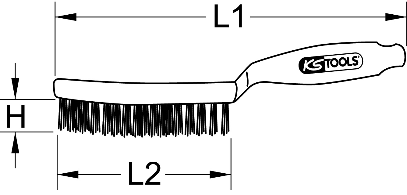 KS Tools Messingdraht-Handdrahtbürste 3-reihig, 285mm